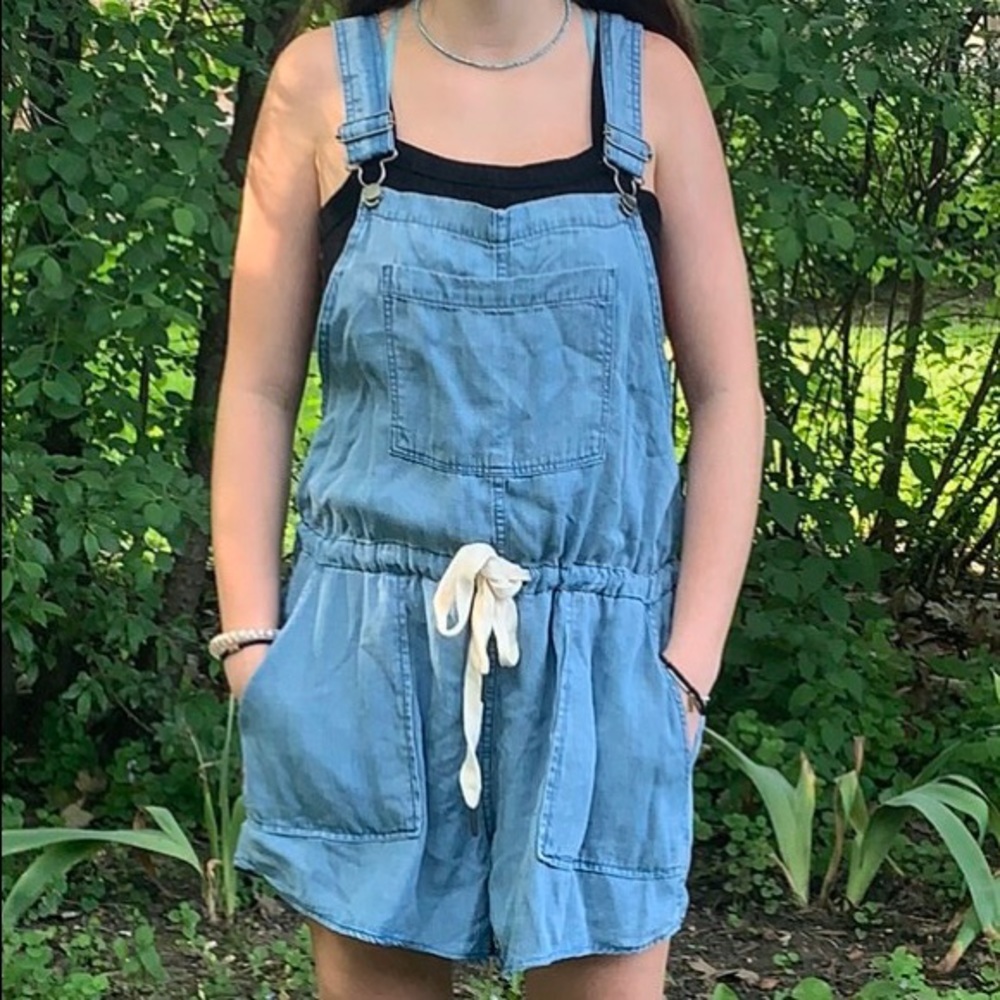 Cotton denim overalls